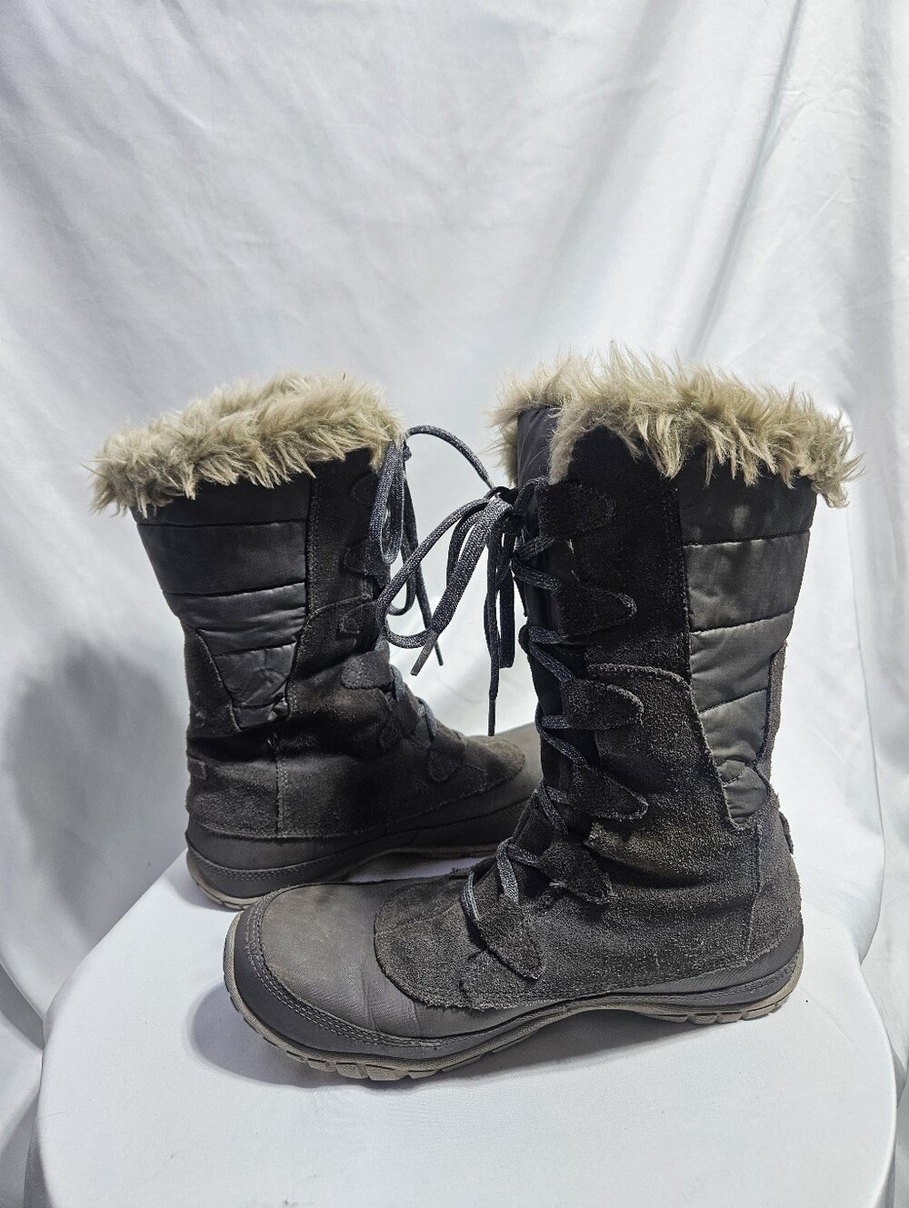 The North Face Shellista II Winter Boots Women's 10 Black Waterproof Faux Fur